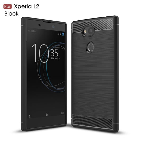 TPU Case für Sony Xperia L2 Carbon Skin Brushed