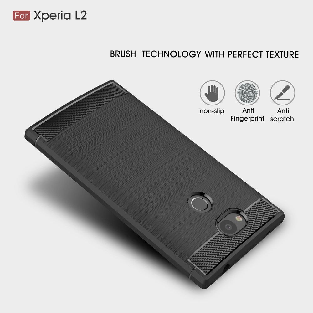 TPU Case für Sony Xperia L2 Carbon Skin Brushed