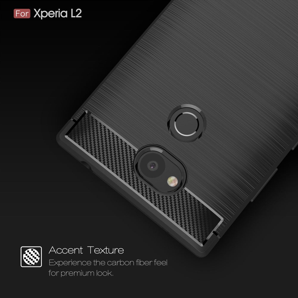 TPU Case für Sony Xperia L2 Carbon Skin Brushed