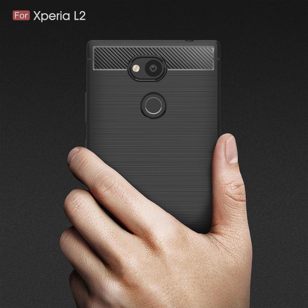 TPU Case für Sony Xperia L2 Carbon Skin Brushed
