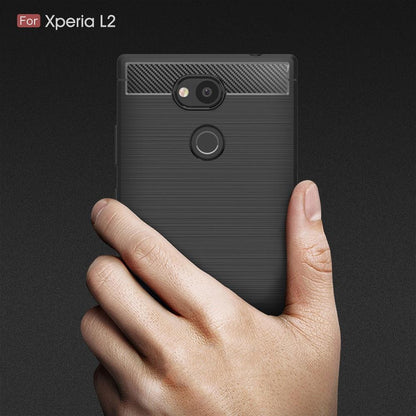 TPU Case für Sony Xperia L2 Carbon Skin Brushed