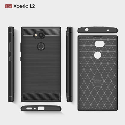 TPU Case für Sony Xperia L2 Carbon Skin Brushed