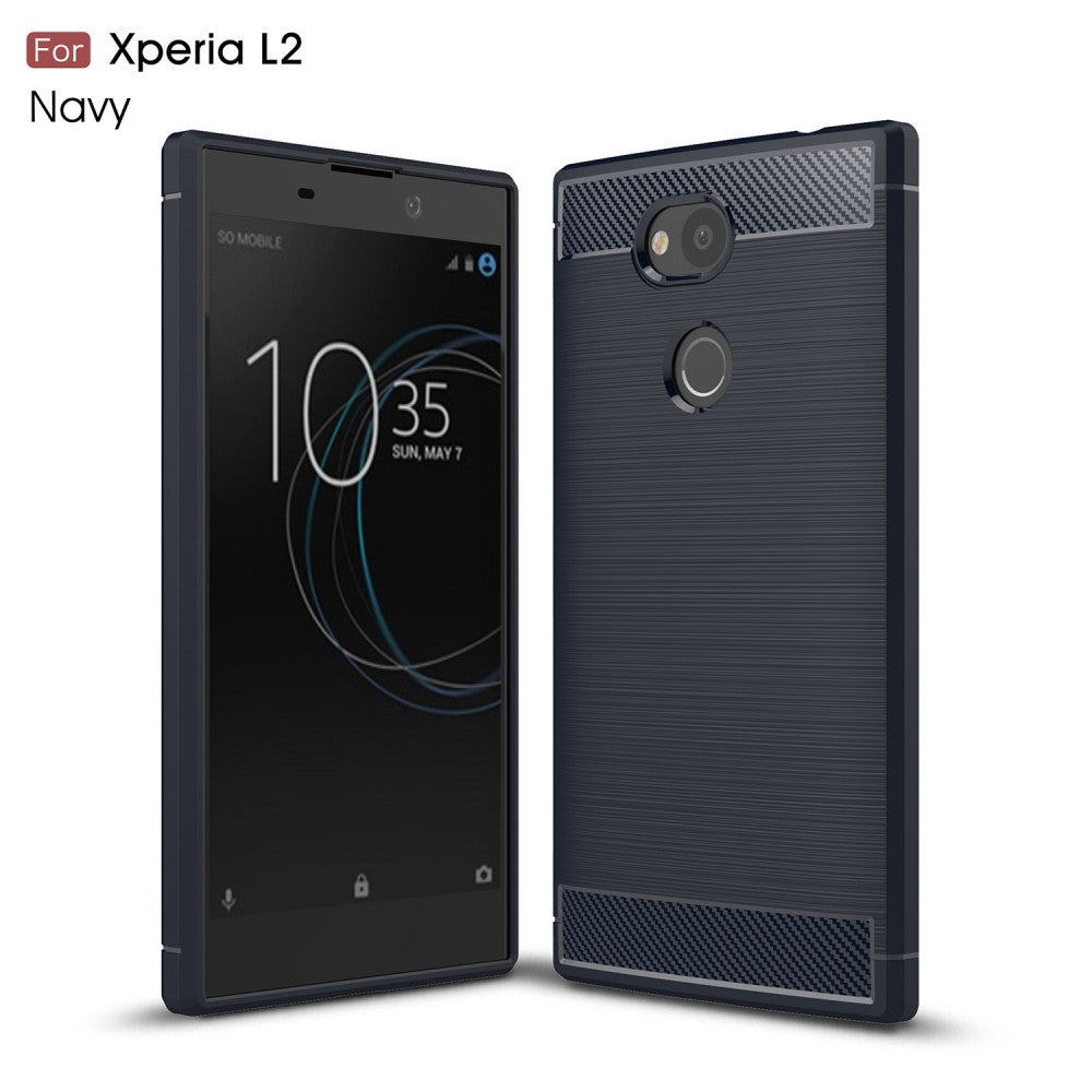 TPU Case für Sony Xperia L2 Carbon Skin Brushed
