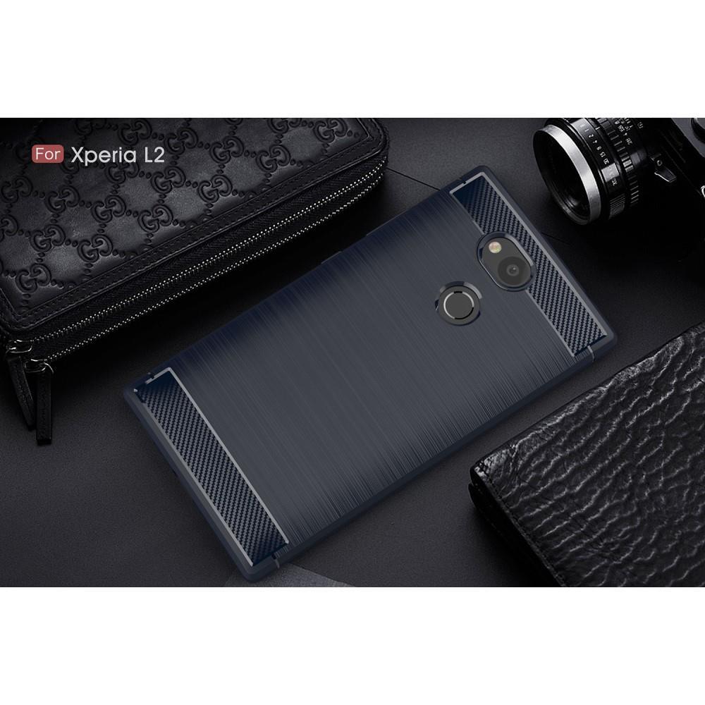 TPU Case für Sony Xperia L2 Carbon Skin Brushed