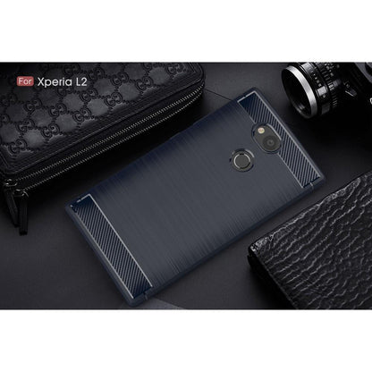 TPU Case für Sony Xperia L2 Carbon Skin Brushed