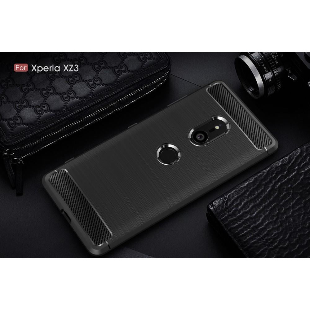 TPU Case für Sony Xperia XZ3 Carbon Skin Brushed