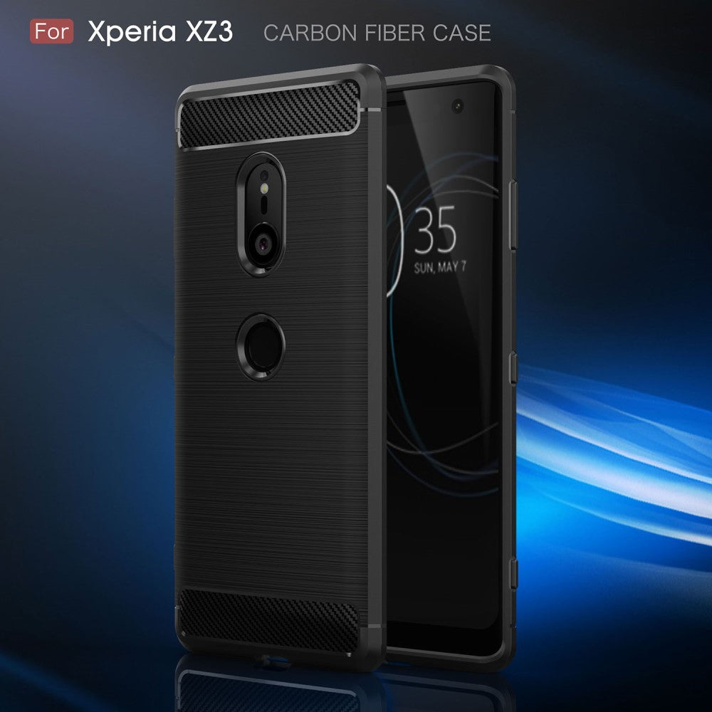 TPU Case für Sony Xperia XZ3 Carbon Skin Brushed