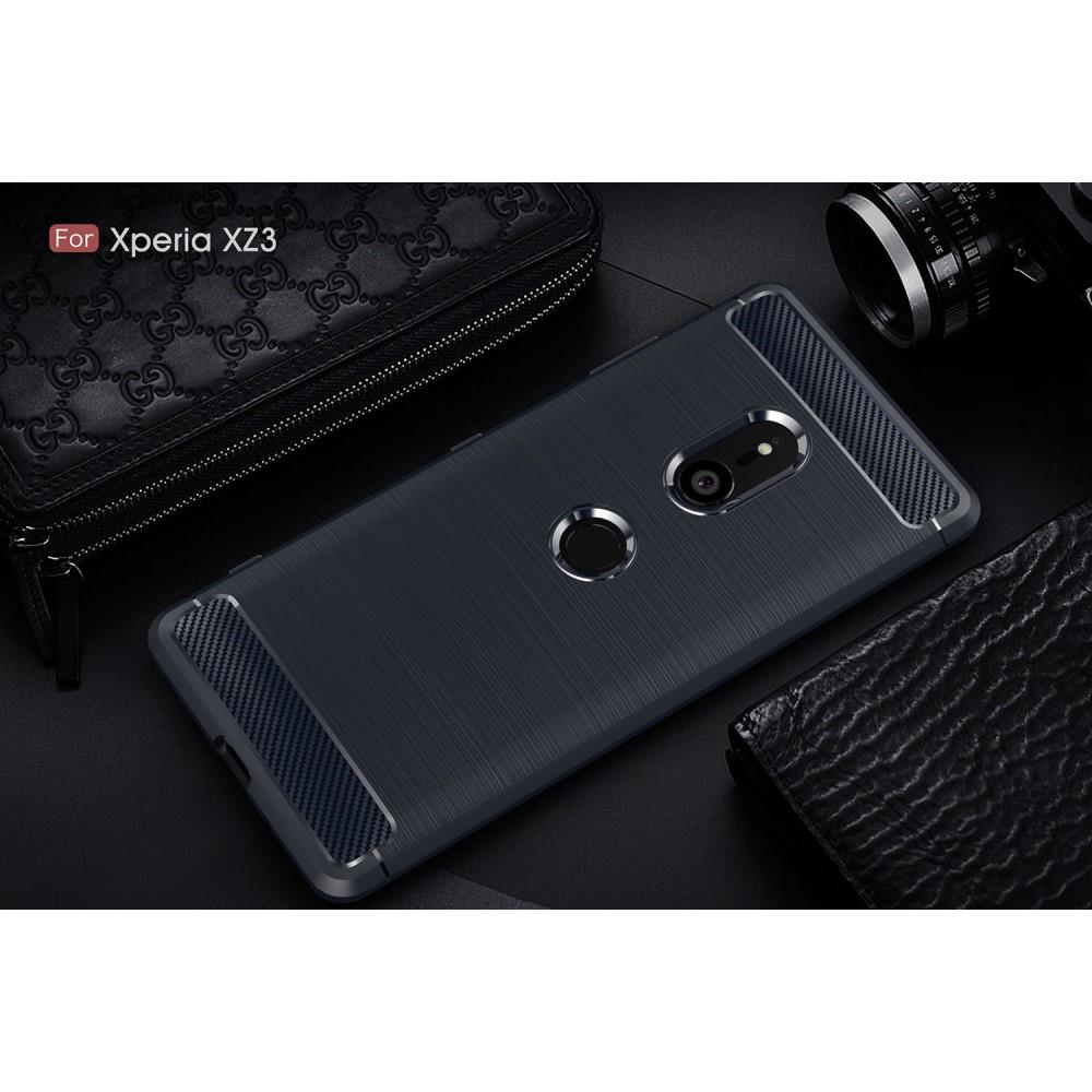 TPU Case für Sony Xperia XZ3 Carbon Skin Brushed
