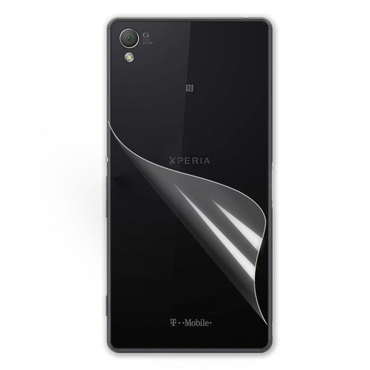 Sony Xperia Z3 Schutzfolie Rückseite Klar Back Clear Protector Film Faser Tuch