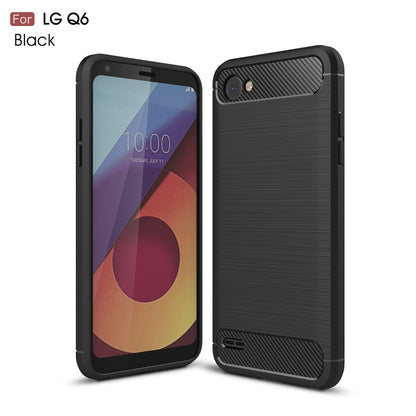 TPU Case für LG Q6 Carbon Skin Brushed
