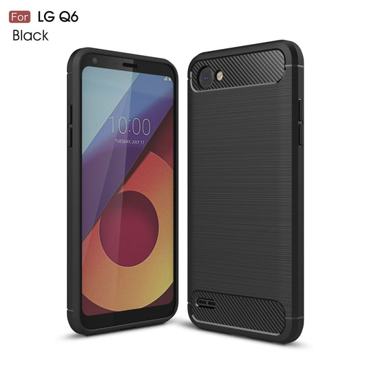 TPU Case für LG Q6 Carbon Skin Brushed