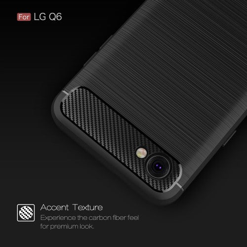 TPU Case für LG Q6 Carbon Skin Brushed