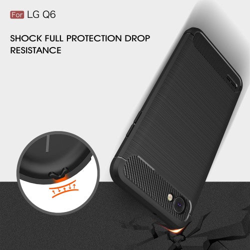 TPU Case für LG Q6 Carbon Skin Brushed