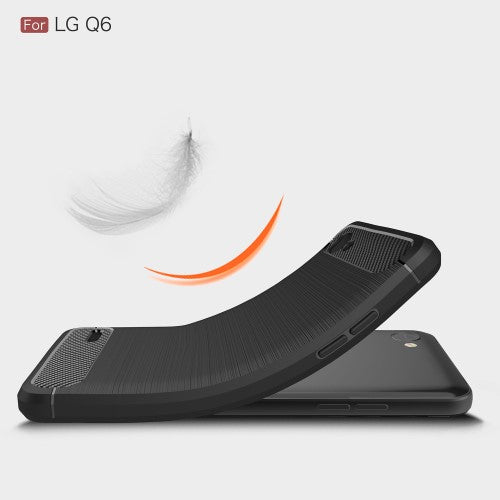 TPU Case für LG Q6 Carbon Skin Brushed