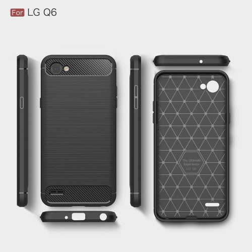 TPU Case für LG Q6 Carbon Skin Brushed