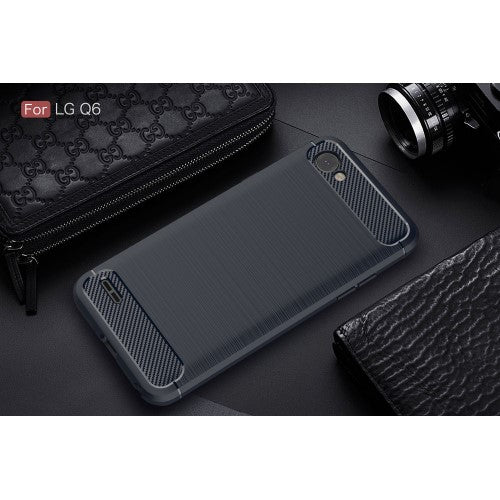 TPU Case für LG Q6 Carbon Skin Brushed