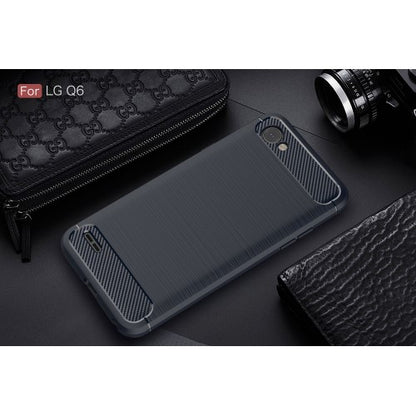 TPU Case für LG Q6 Carbon Skin Brushed