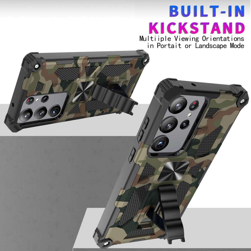 Outdoor Hülle für Samsung Galaxy S23 ULTRA Camouflage Shockproof PC Schutzcover