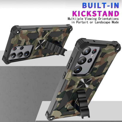 Outdoor Hülle für Samsung Galaxy S23 ULTRA Camouflage Shockproof PC Schutzcover