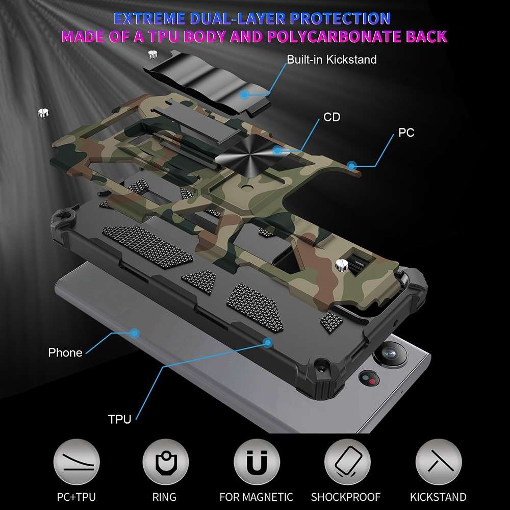 Outdoor Hülle für Samsung Galaxy S23 ULTRA Camouflage Shockproof PC Schutzcover