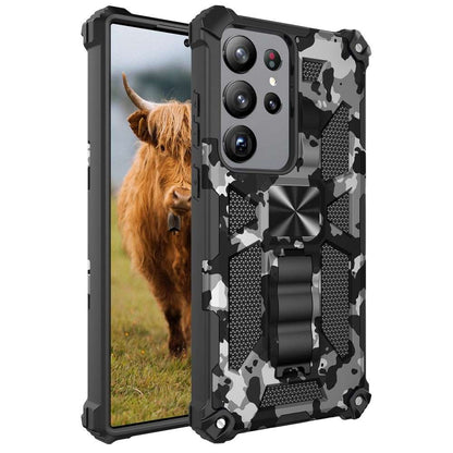 Outdoor Hülle für Samsung Galaxy S23 ULTRA Camouflage Shockproof PC Schutzcover