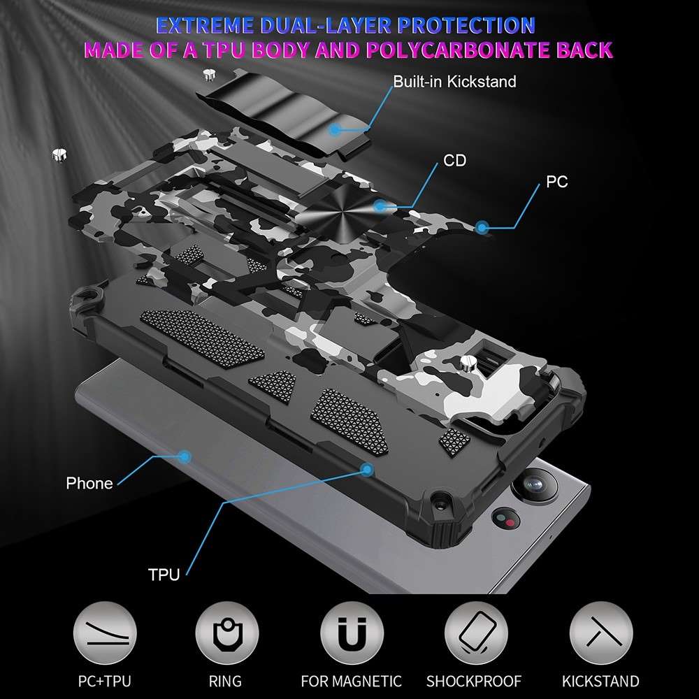 Outdoor Hülle für Samsung Galaxy S23 ULTRA Camouflage Shockproof PC Schutzcover