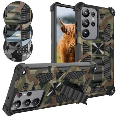 Outdoor Hülle für Samsung Galaxy S23 ULTRA Camouflage Shockproof PC Schutzcover