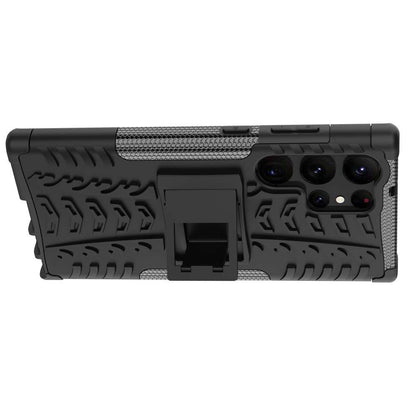 Outdoor Hülle für Samsung Galaxy S23 ULTRA Tire Rutschfest Stand PC TPU Case
