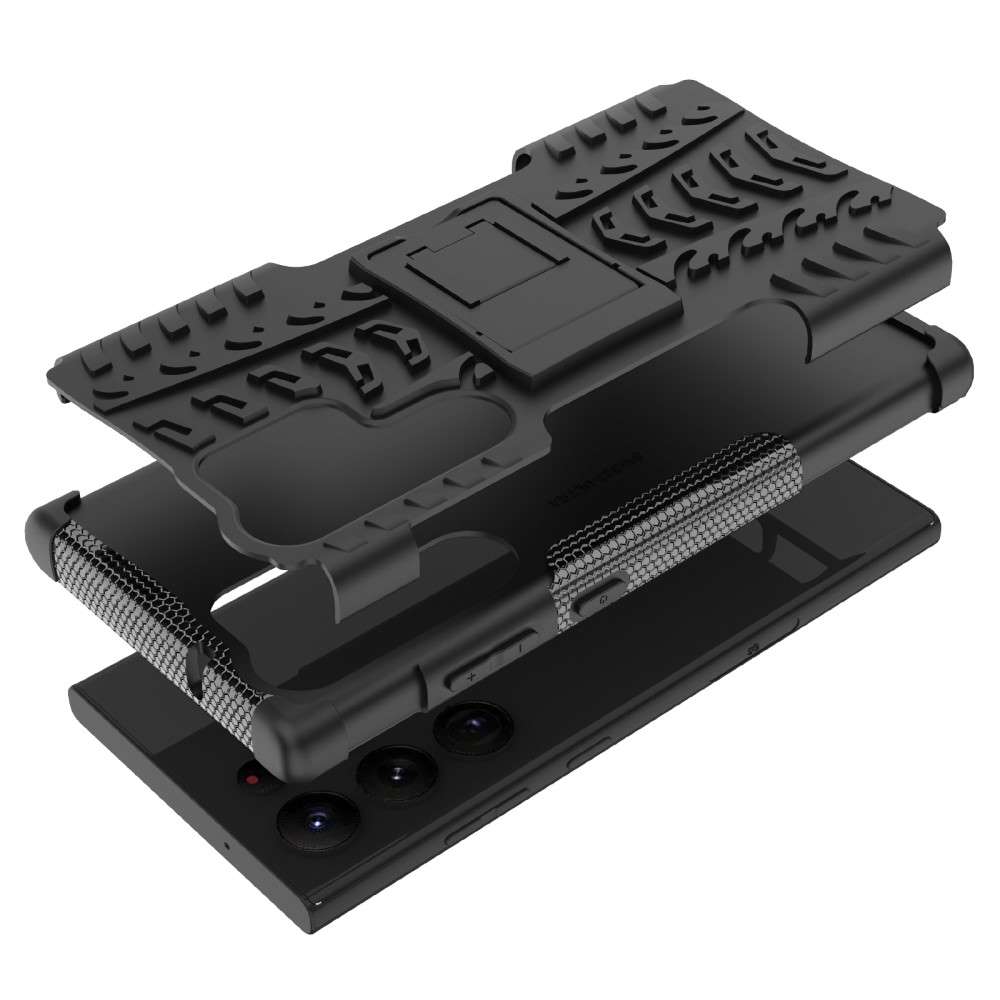 Outdoor Hülle für Samsung Galaxy S23 ULTRA Tire Rutschfest Stand PC TPU Case