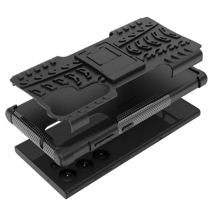 Outdoor Hülle für Samsung Galaxy S23 ULTRA Tire Rutschfest Stand PC TPU Case