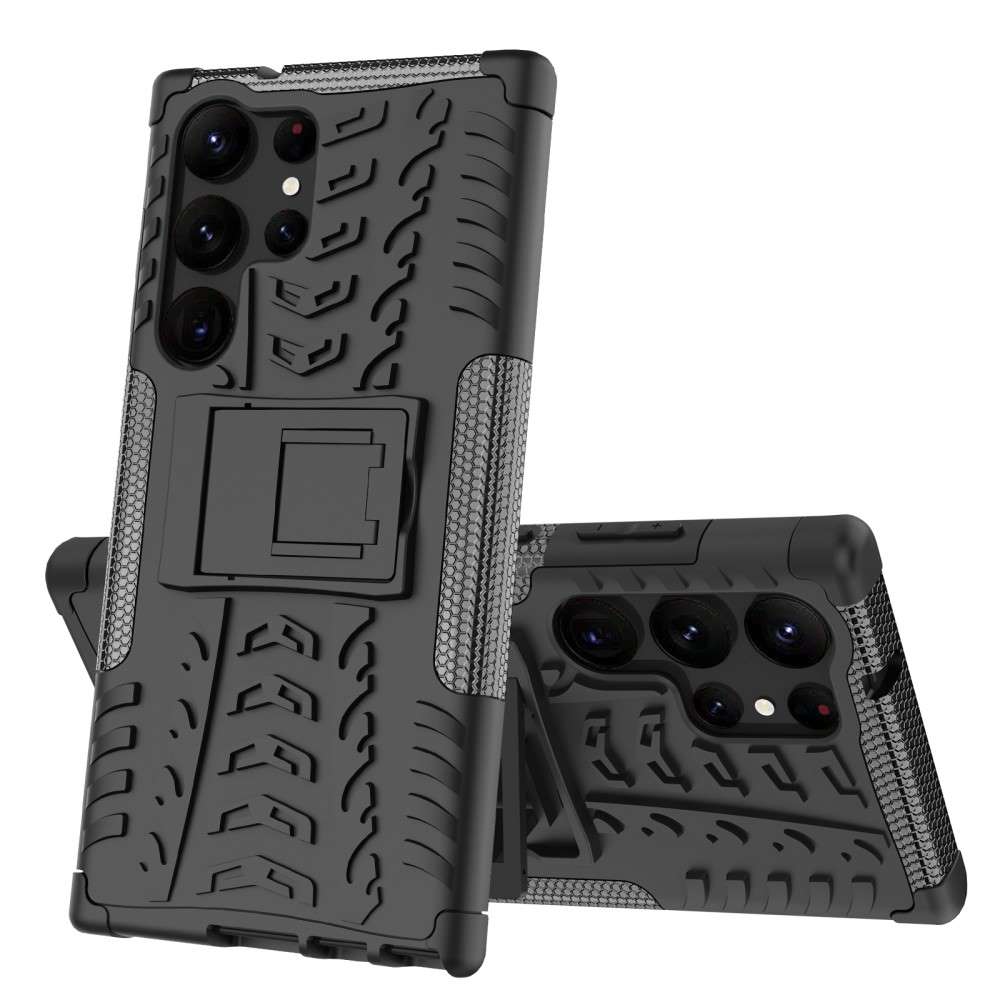 Outdoor Hülle für Samsung Galaxy S23 ULTRA Tire Rutschfest Stand PC TPU Case