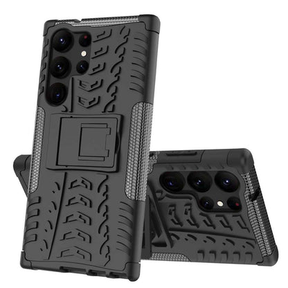 Outdoor Hülle für Samsung Galaxy S23 ULTRA Tire Rutschfest Stand PC TPU Case
