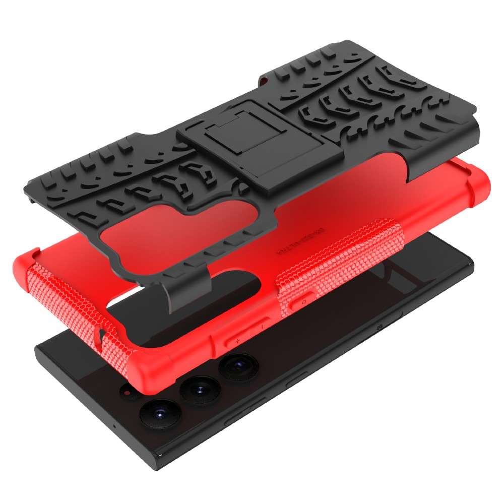 Outdoor Hülle für Samsung Galaxy S23 ULTRA Tire Rutschfest Stand PC TPU Case