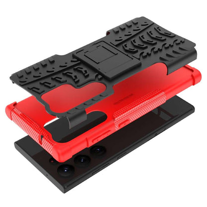 Outdoor Hülle für Samsung Galaxy S23 ULTRA Tire Rutschfest Stand PC TPU Case