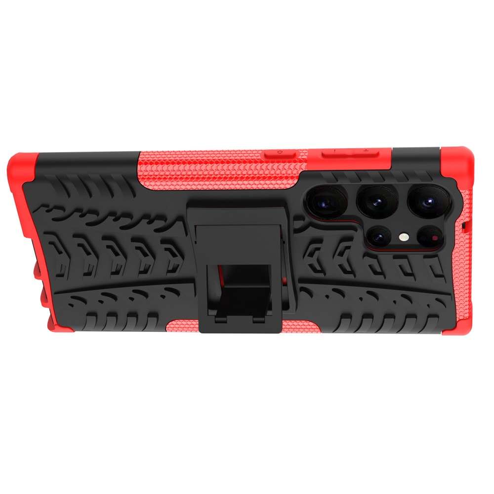 Outdoor Hülle für Samsung Galaxy S23 ULTRA Tire Rutschfest Stand PC TPU Case