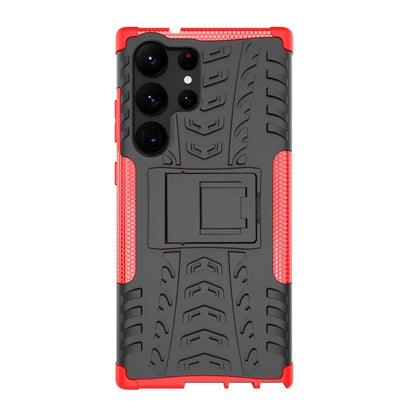 Outdoor Hülle für Samsung Galaxy S23 ULTRA Tire Rutschfest Stand PC TPU Case