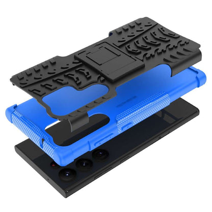 Outdoor Hülle für Samsung Galaxy S23 ULTRA Tire Rutschfest Stand PC TPU Case