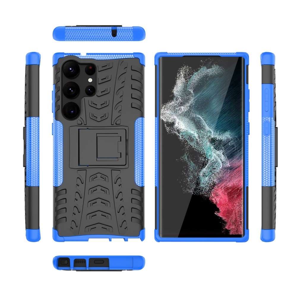 Outdoor Hülle für Samsung Galaxy S23 ULTRA Tire Rutschfest Stand PC TPU Case