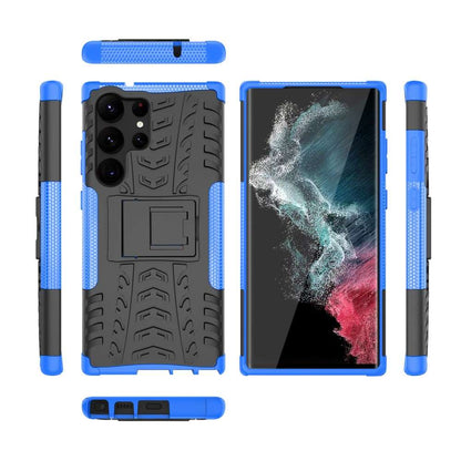 Outdoor Hülle für Samsung Galaxy S23 ULTRA Tire Rutschfest Stand PC TPU Case
