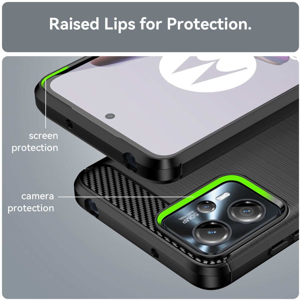 TPU Hülle für Motorola Moto G13 G23 Carbon Fiber Skin Brushed Backcover Case