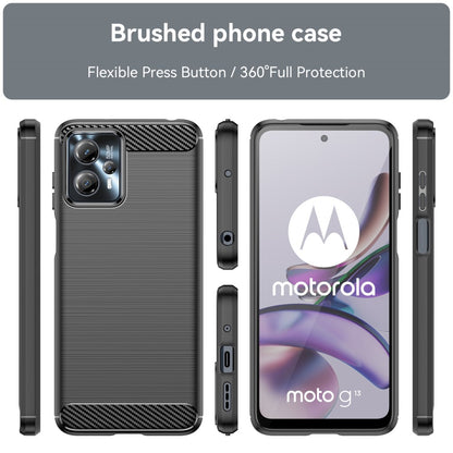 TPU Hülle für Motorola Moto G13 G23 Carbon Fiber Skin Brushed Backcover Case