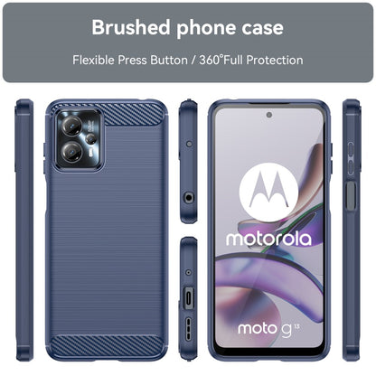 TPU Hülle für Motorola Moto G13 G23 Carbon Fiber Skin Brushed Backcover Case