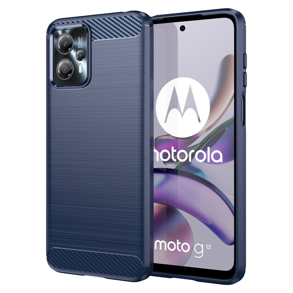 TPU Hülle für Motorola Moto G13 G23 Carbon Fiber Skin Brushed Backcover Case