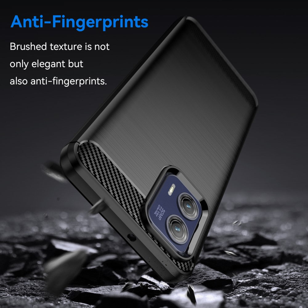 TPU Hülle für Motorola Moto G73 Carbon Fiber Skin Brushed Schutzcover Soft Case