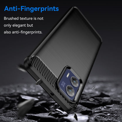 TPU Hülle für Motorola Moto G73 Carbon Fiber Skin Brushed Schutzcover Soft Case