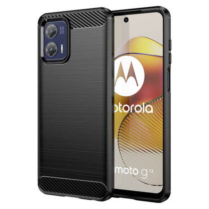 TPU Hülle für Motorola Moto G73 Carbon Fiber Skin Brushed Schutzcover Soft Case