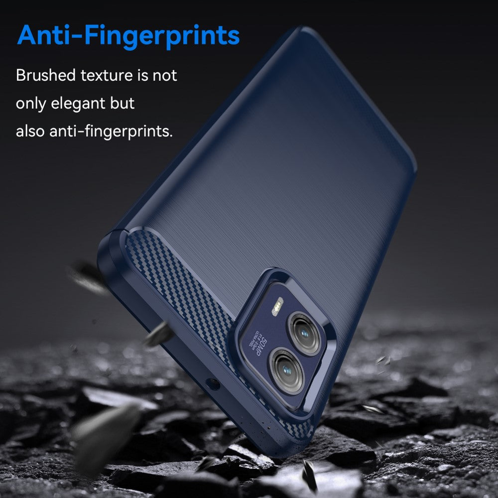 TPU Hülle für Motorola Moto G73 Carbon Fiber Skin Brushed Schutzcover Soft Case