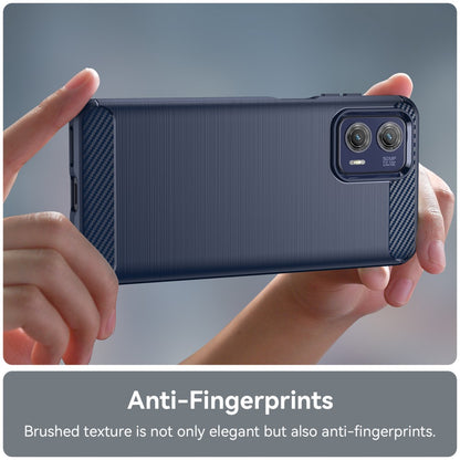 TPU Hülle für Motorola Moto G73 Carbon Fiber Skin Brushed Schutzcover Soft Case
