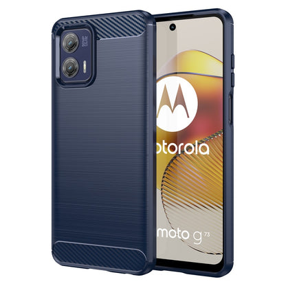 TPU Hülle für Motorola Moto G73 Carbon Fiber Skin Brushed Schutzcover Soft Case