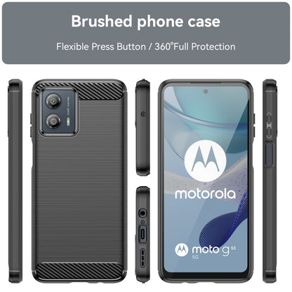 TPU Hülle für Motorola Moto G53 Carbon Fiber Skin Brushed Schutzcover Soft Case
